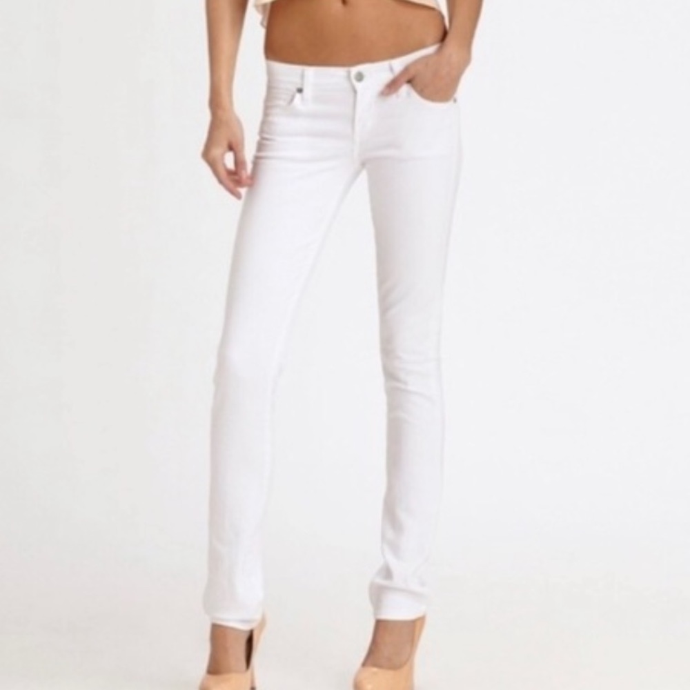 Citizens of Humanity Ava Straight Leg Low Rise White Denim Jeans Size 27